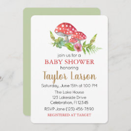 Invitación a Baby Shower para hongos salvajes