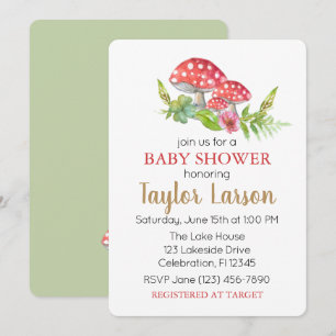 Invitación a Baby Shower para hongos salvajes