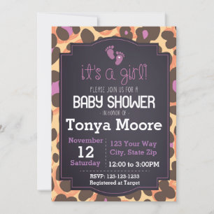 Invitación a Baby Shower para impresión de chitas