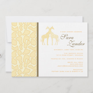 Invitación a Baby Shower para jirafas gemelas