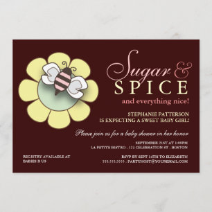 Invitación a Baby Shower para las niñas azucareras