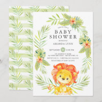 Invitación a Baby Shower para leones neutrales
