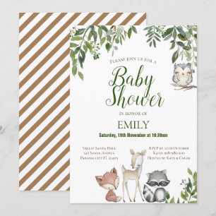 Invitación a Baby Shower para los animales de la z