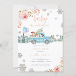 Invitación a Baby Shower para los animales del bos