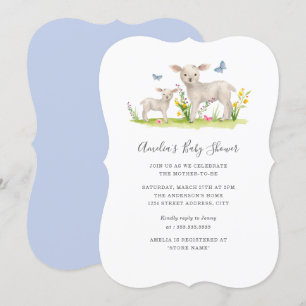 Invitación a Baby Shower para mamá bebé ovino