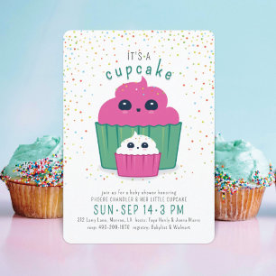 Invitación a Baby Shower para mamá y bizcocho