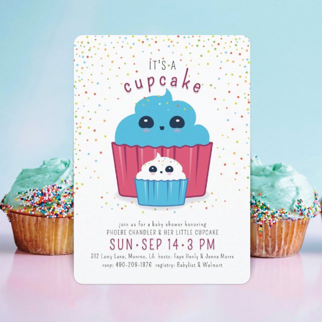 Invitación a Baby Shower para mamá y bizcocho (Subido por el creador)