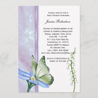Invitación a Baby Shower para mariposas