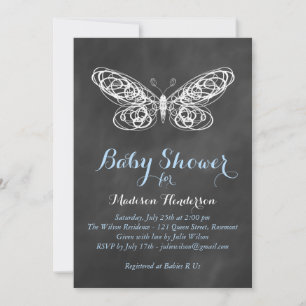 Invitación a Baby Shower para mariposas de cartón