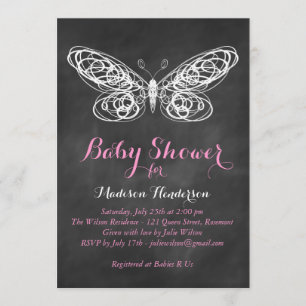 Invitación a Baby Shower para mariposas de cartón