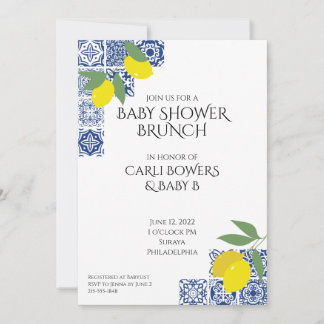 Invitación a Baby Shower para Mediterráneo y Lemon