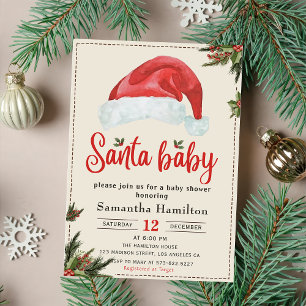 Invitación a Baby Shower para Navidades de Santa B