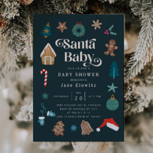 Invitación a Baby Shower para Navidades de Santa B