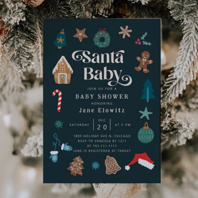 Invitación a Baby Shower para Navidades de Santa B (Subido por el creador)