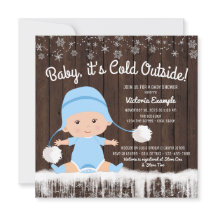 Invitación a baby shower para niño 'Baby its Cold 