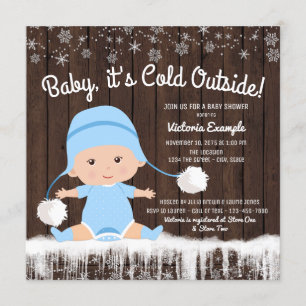Invitación a baby shower para niño 'Baby its Cold 