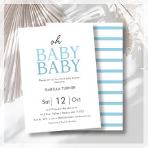 Invitación a Baby Shower para niños gemelos azules
