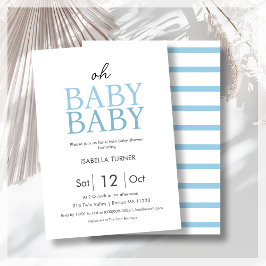 Invitación a Baby Shower para niños gemelos azules