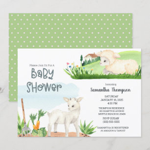 Invitación a Baby Shower para niños verdes de cord