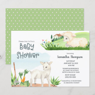 Invitación a Baby Shower para niños verdes de cord