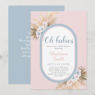 Invitación a Baby Shower para niños y Chicas Pampa