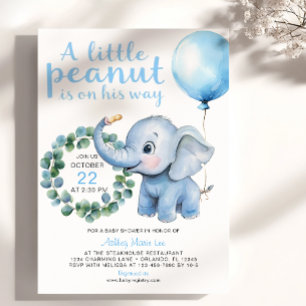 Invitación a Baby Shower para pequeños elefantes d