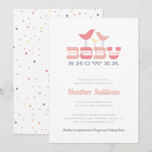 Invitación a Baby Shower para pequeños pájaros - r