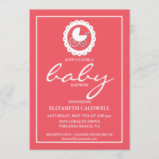 Invitación a Baby Shower para portadora de bebé