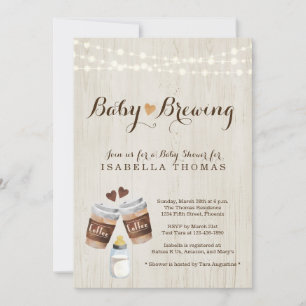 Invitación a Baby Shower para preparar café para b