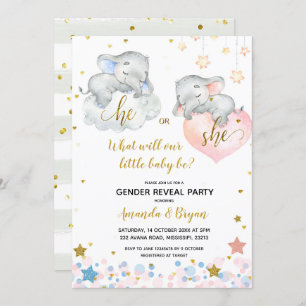Invitación a Baby Shower para revelar el género