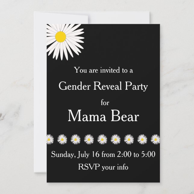 Invitación a Baby Shower para revelar género (Reverso)