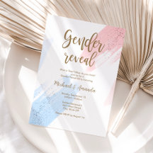 Invitación a Baby Shower para revelar género