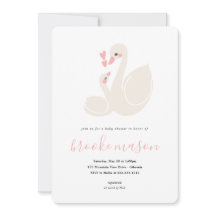 Invitación a Baby Shower para Sweet Swan
