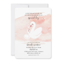 Invitación a Baby Shower para Sweet Swan