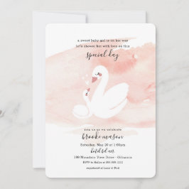 Invitación a Baby Shower para Sweet Swan