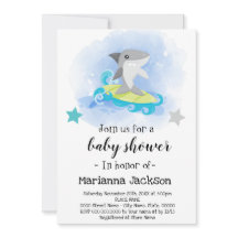 Invitación a Baby Shower para tiburones