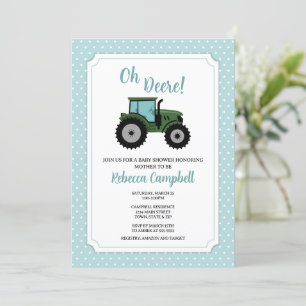 Invitación a Baby Shower para tractores, Invita Tr