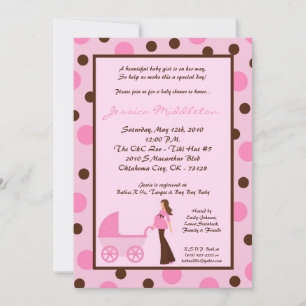 Invitación a Baby Shower para transporte de Chica