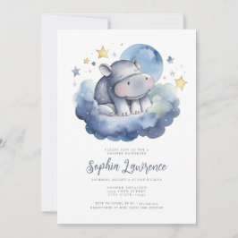 Invitación a Baby Shower para un bebé elefante lin