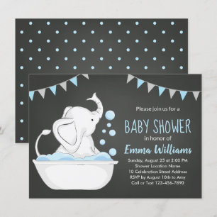 Invitación a Baby Shower para un niño azul