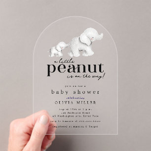 Invitación a Baby Shower para un pequeño elefante 