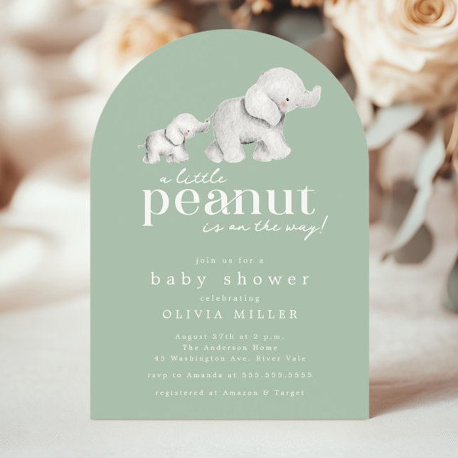 Invitación a Baby Shower para un pequeño elefante  (Subido por el creador)