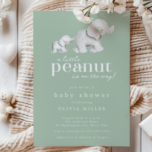 Invitación a Baby Shower para un pequeño elefante 