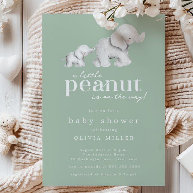 Invitación a Baby Shower para un pequeño elefante  (Subido por el creador)