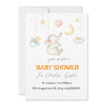 Invitación a Baby Shower para un pequeño elefante