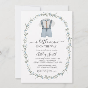 Invitación a Baby Shower para un pequeño hombre, b