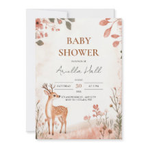 Invitación a Baby Shower para venados de Woodland