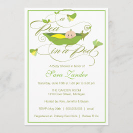 Invitación a Baby Shower - Pea neutra en un Pod