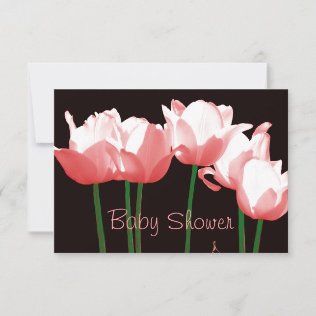 Invitación a Baby Shower Personalizado de tulipane (Anverso)