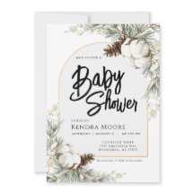 Invitación a Baby Shower Pinecone Spruce Winter